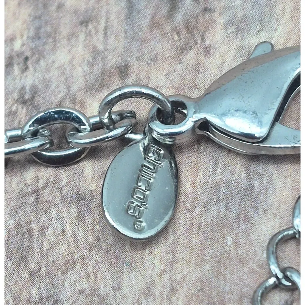 Chico's Boho Silver Tone Chain MOP Cream Teardrop Pendant Necklace - Image 9