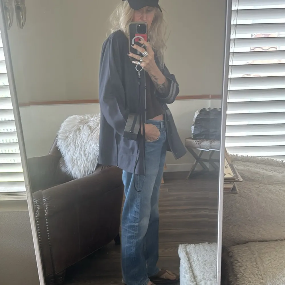 Asian Gray Mandarin Collar Jacket light weight medium - Image 10