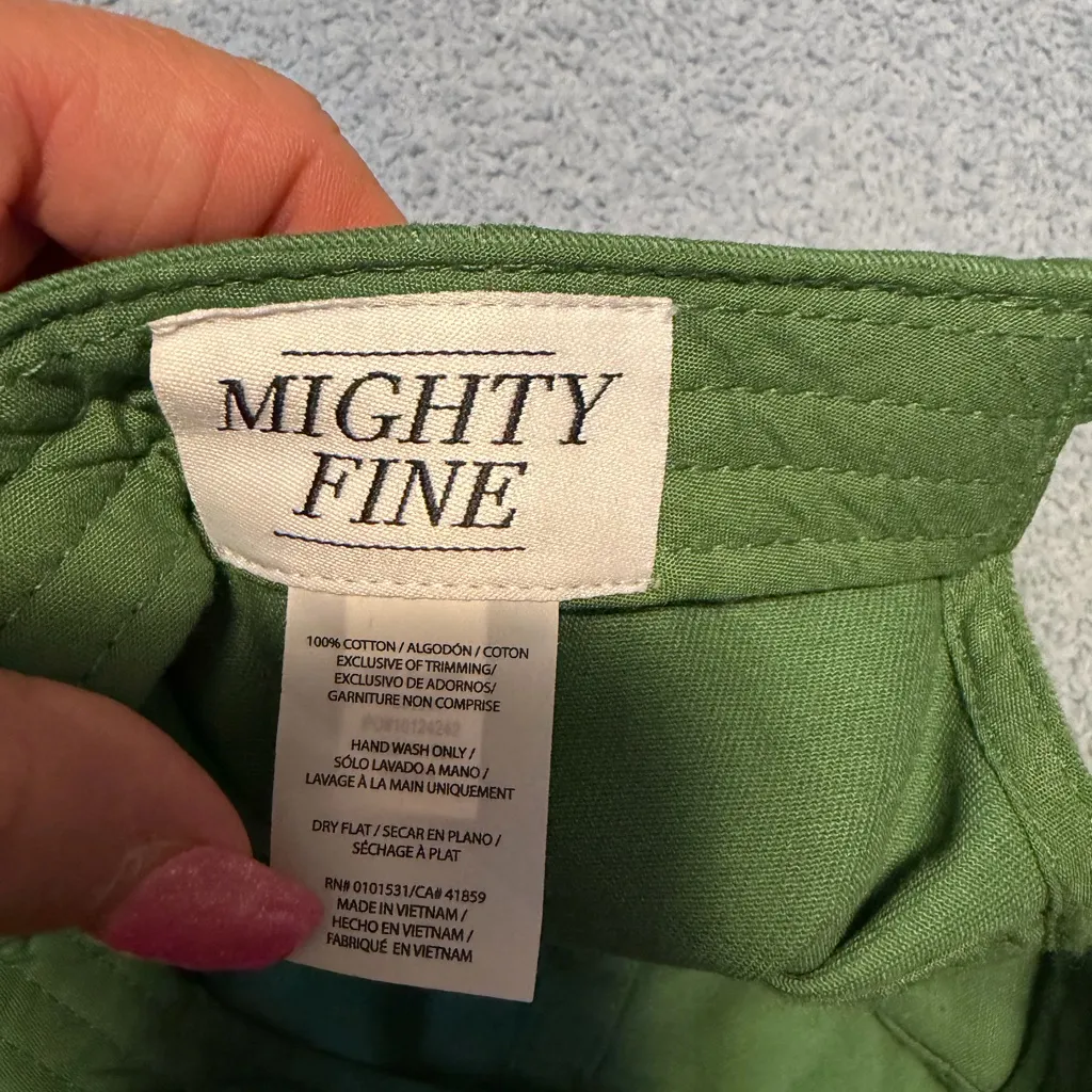 Mighty Fine Green Cap with Floral Design - Image 3