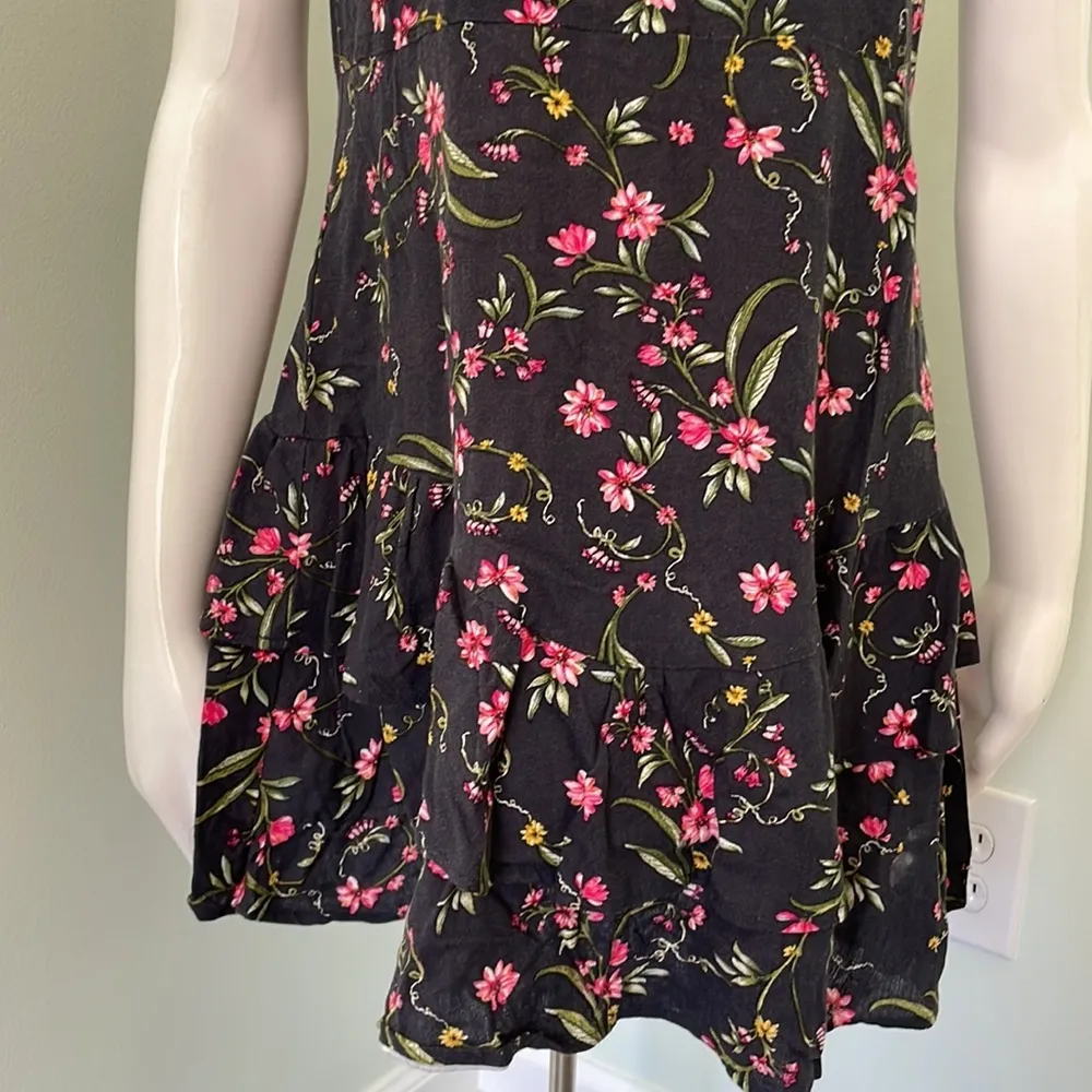 Jaase Australian Boho Floral Mini Dress Navy short sleeve tiered skirt XS - Image 3