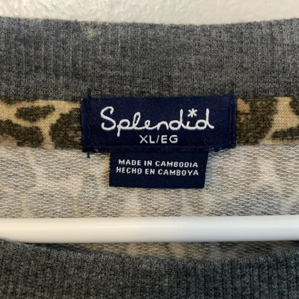 Splendid Brown & Gray Lively Leopard Long Sleeve Sweatshirt - Image 3