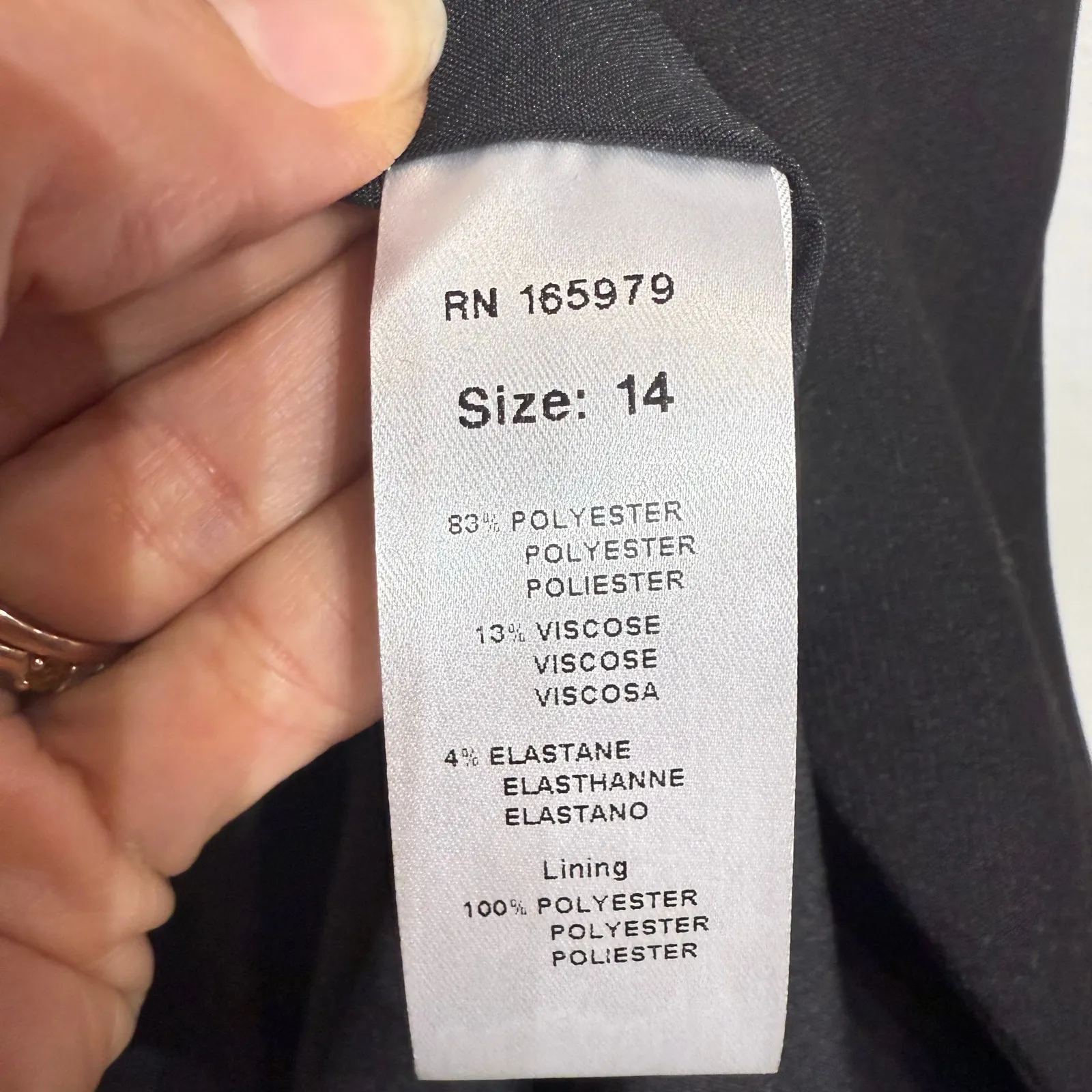 Adrienne Landau Jet Black Gathered Midi Skirt Sz 14 NWT - Image 7