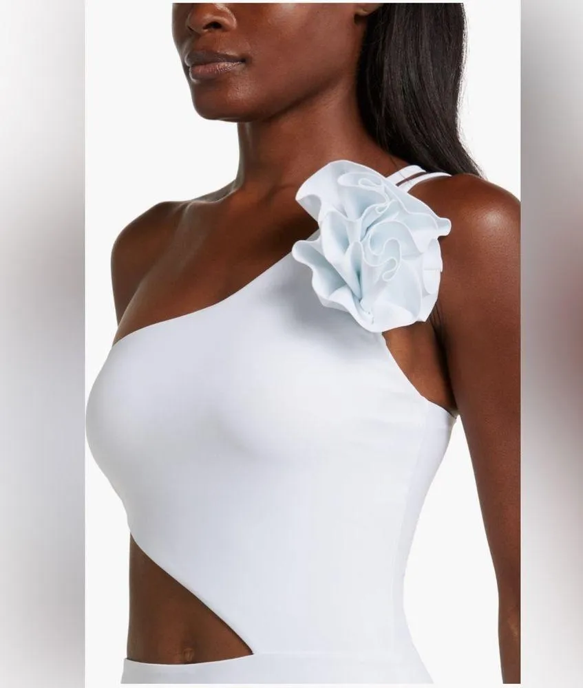 Ramy Brook Nyomi Ruffle Cutout One-Piece Swimsuit, White, Medium, $238 - Image 4