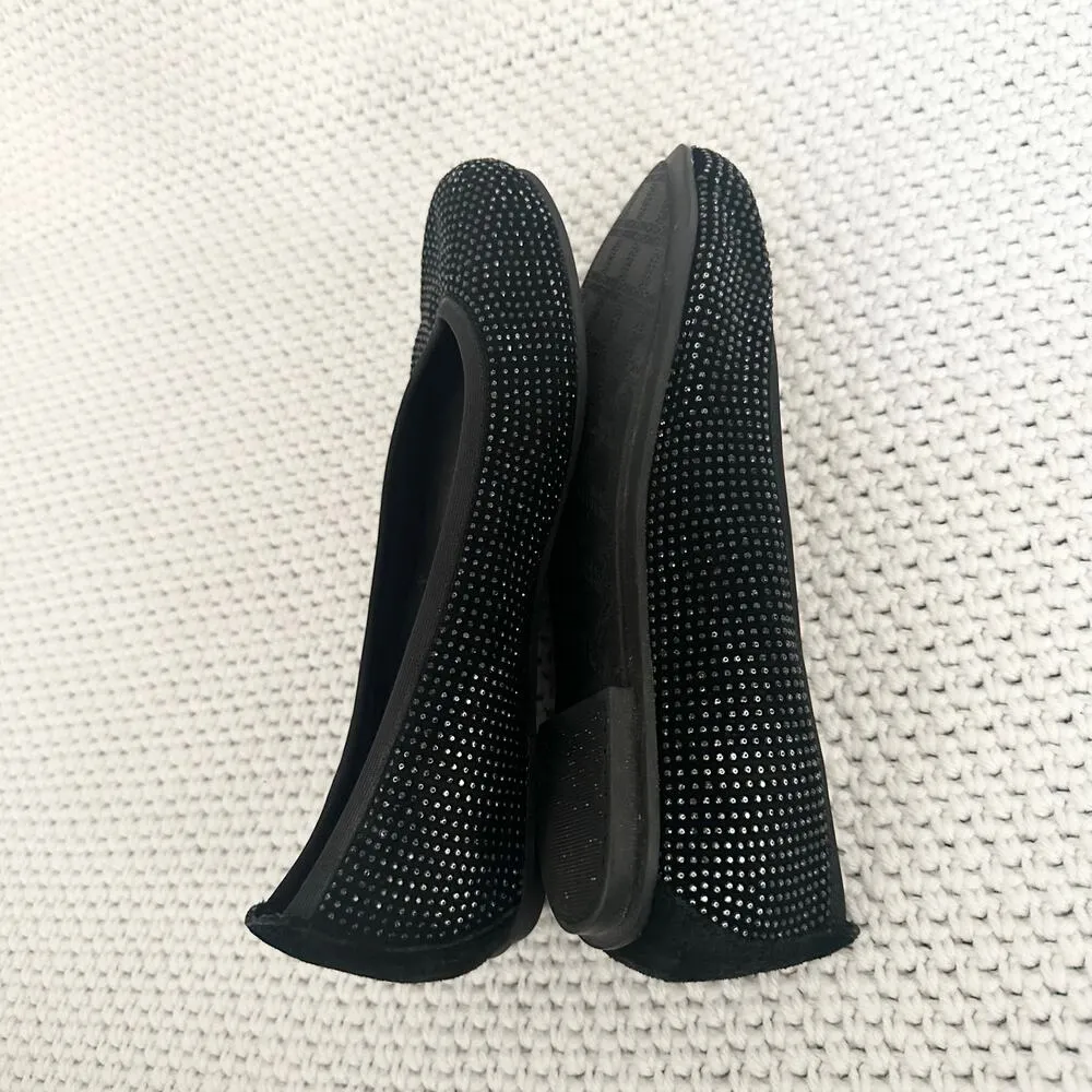 Vionic Black Sparkle Willow Comfort Studded Embellished Ballet Flat Shoes 6 - Image 8