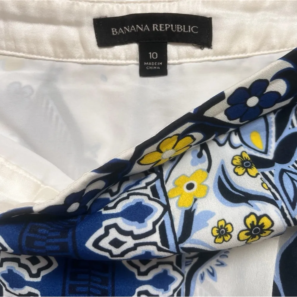 Banana Republic Scarf Floral Print A-Line Midi Skirt | 10 - Image 5