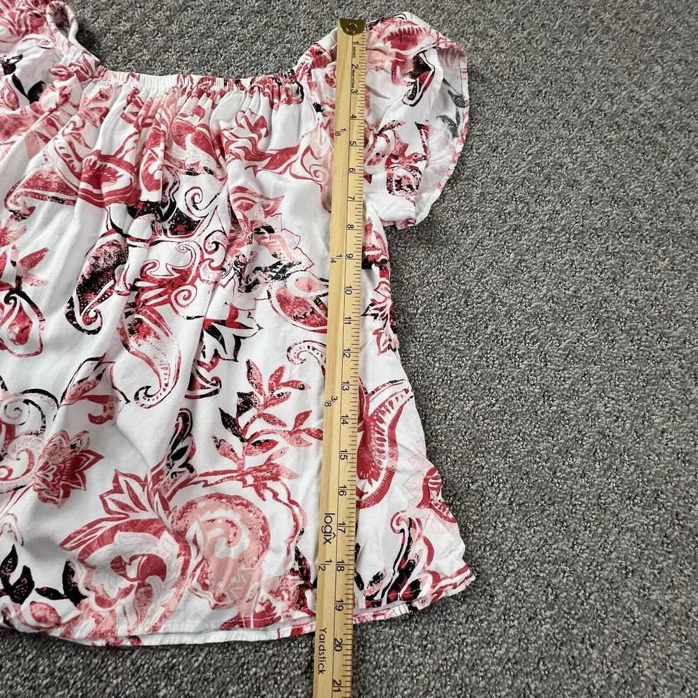 WHBM White House Black Market‎ XS Floral Rayon Top - Image 4