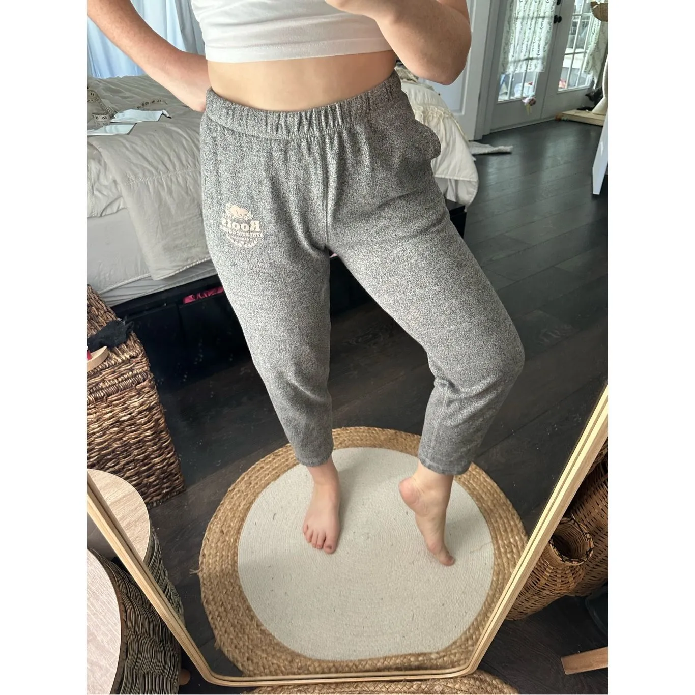 Roots Women’s Medium Canada Salt Pepper Jogger Pants - Image 2