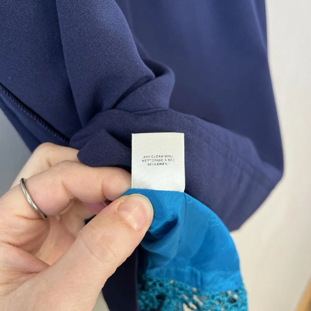 Anthropologie Dress Y2K‎ Blue Nautical Fisherman Preppy 10 Overall Button Mini - Image 10