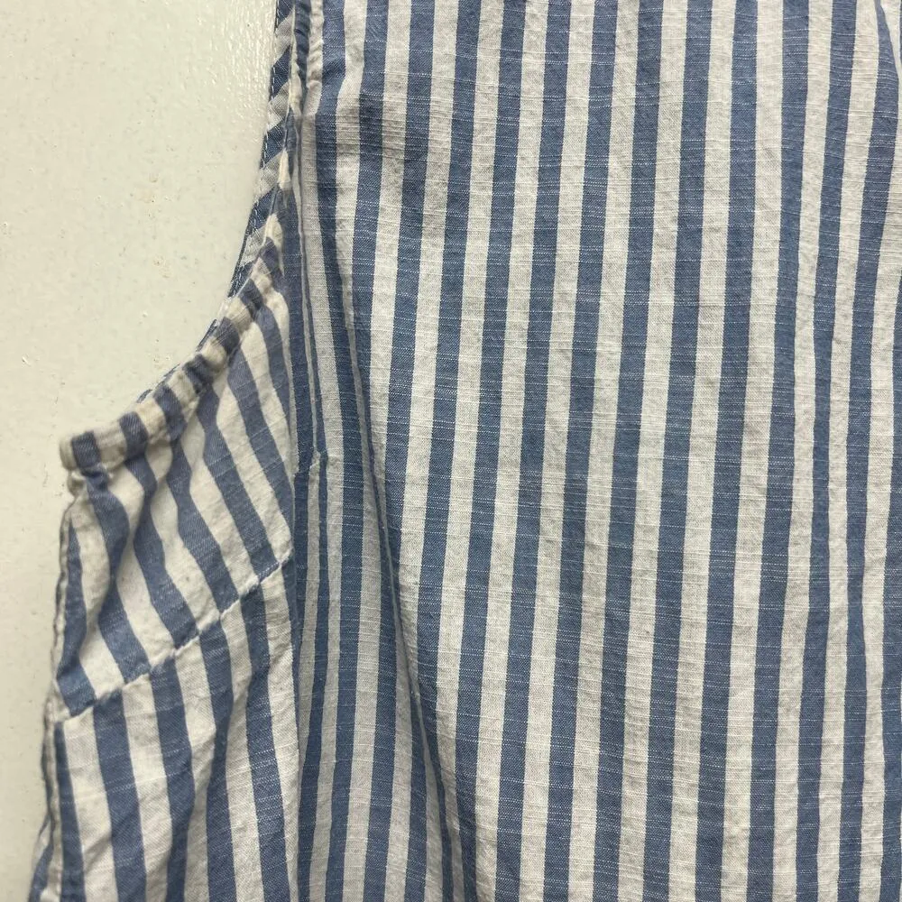 Beach Lunch Lounge Women's Ruffle Hem Striped Sleeveless Top Sz Large Breathable - Image 6