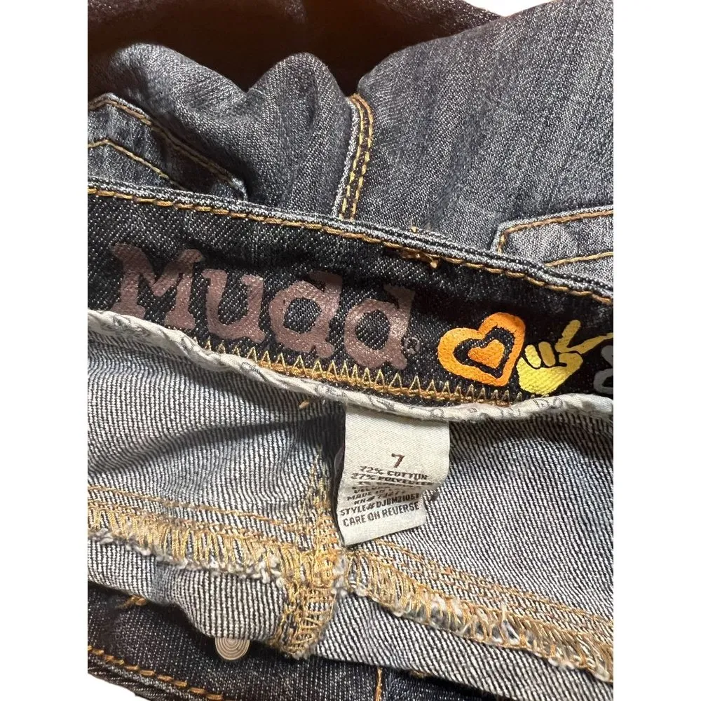 Mudd Denim Capri Cuffed Jeans Thick Stitching Size 7 - Image 5