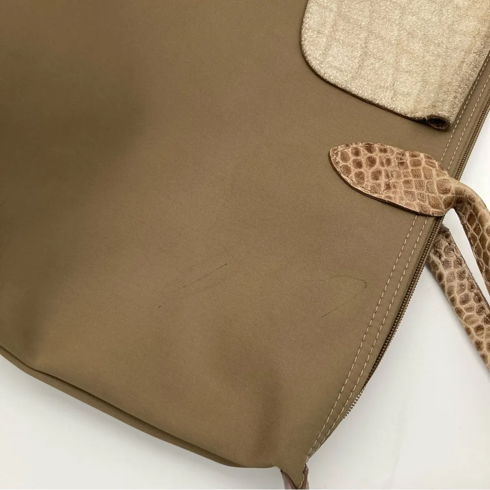 Longchamp Le Pliage Large Tote with Crocodile Leather Trim - Image 13