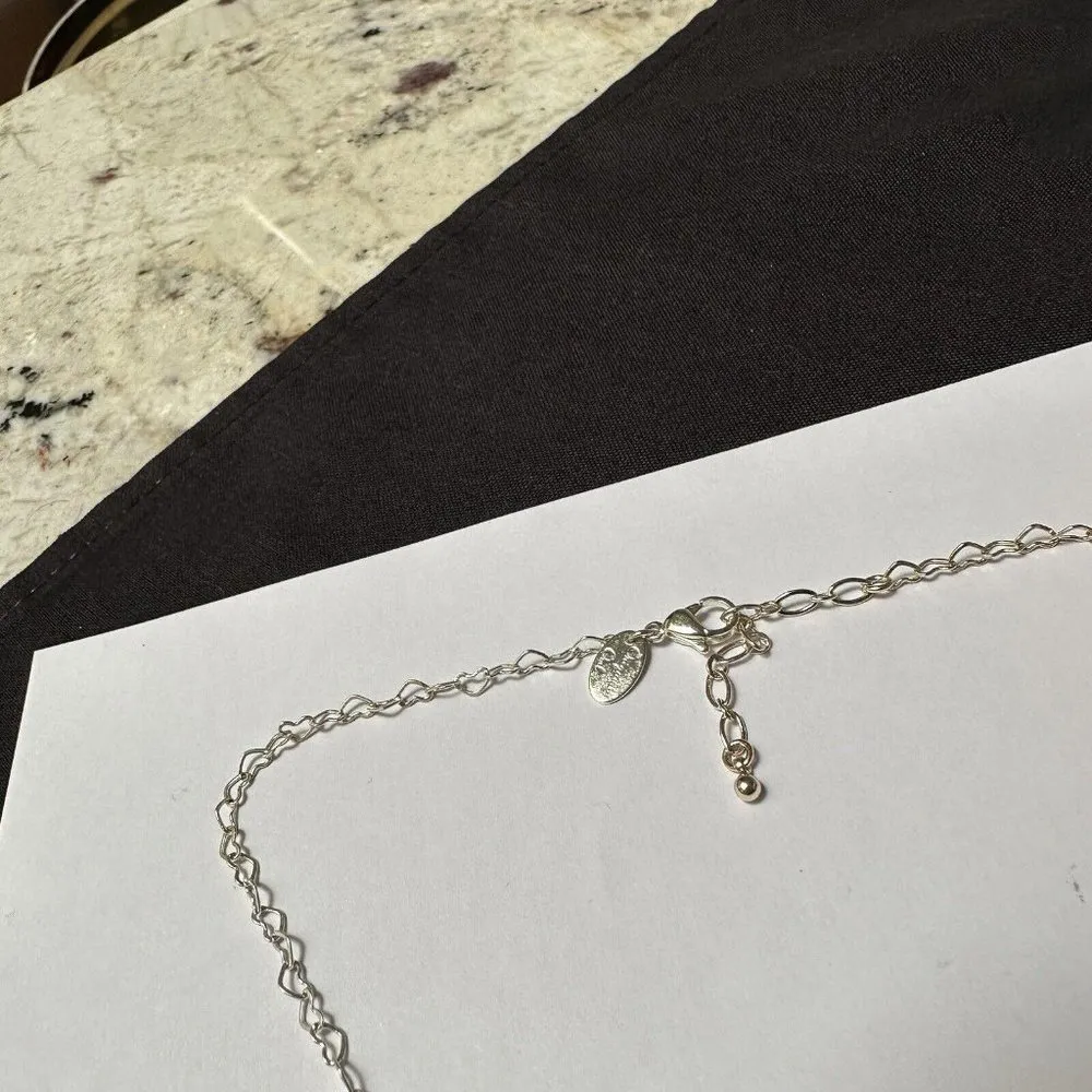 Women’s Signed Origami Owl Silver Tone Rhinestone Flower Necklace - Image 6