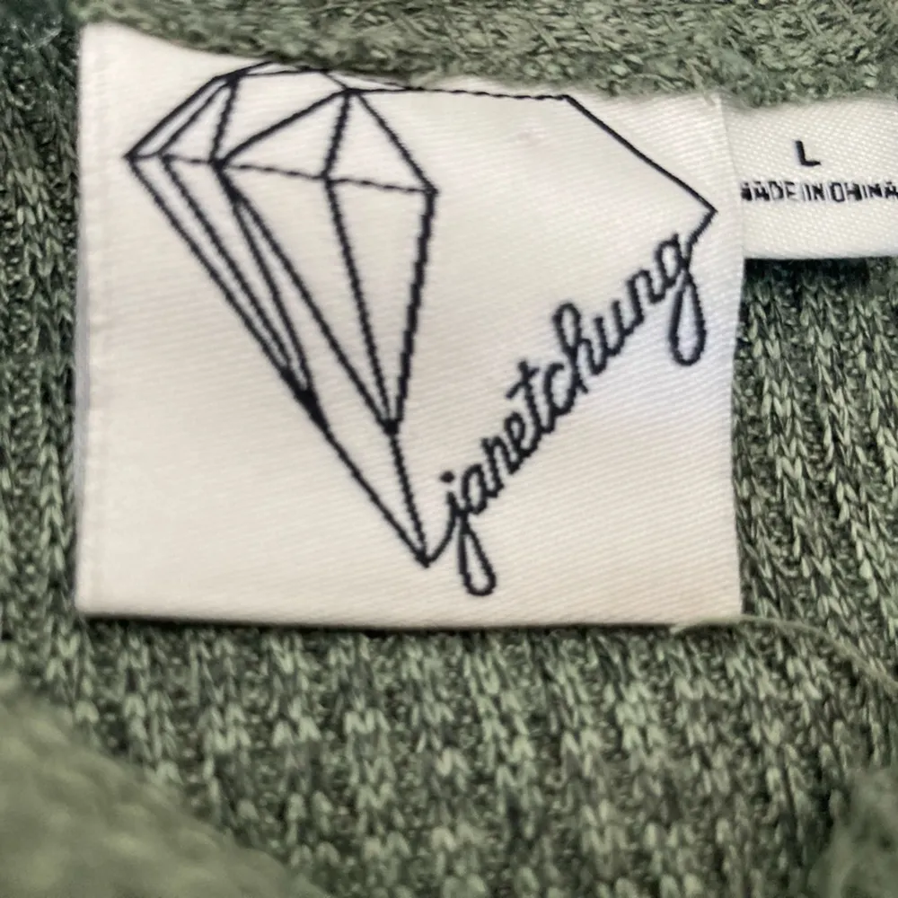 Green Polo Collar Ribbed Hoodie Size L - Image 6