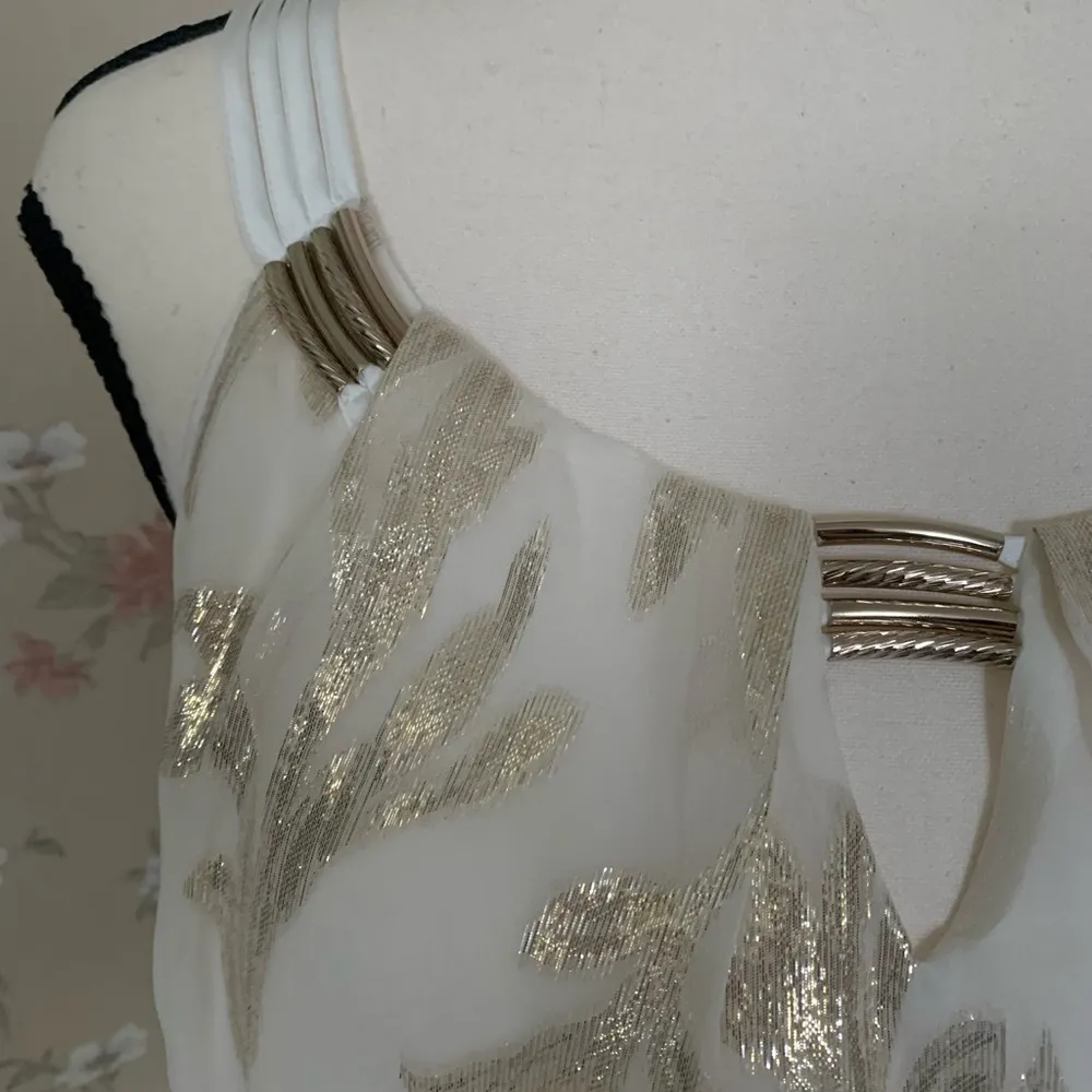 White House black market | silk sheer sparkle top - Image 5