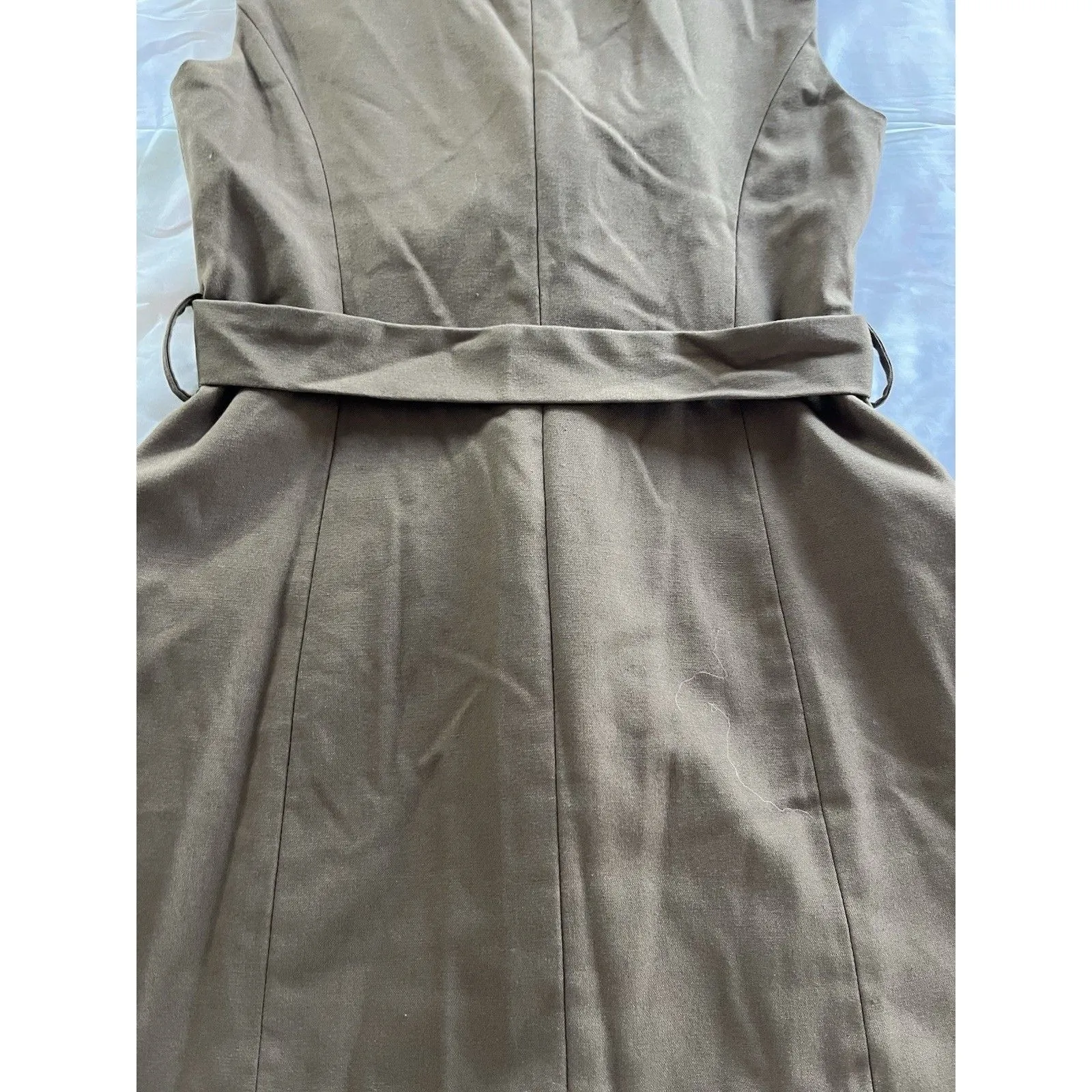 Crescent Sleeveless Vest Blazer Dress M Brown Twee Preppy - Image 10