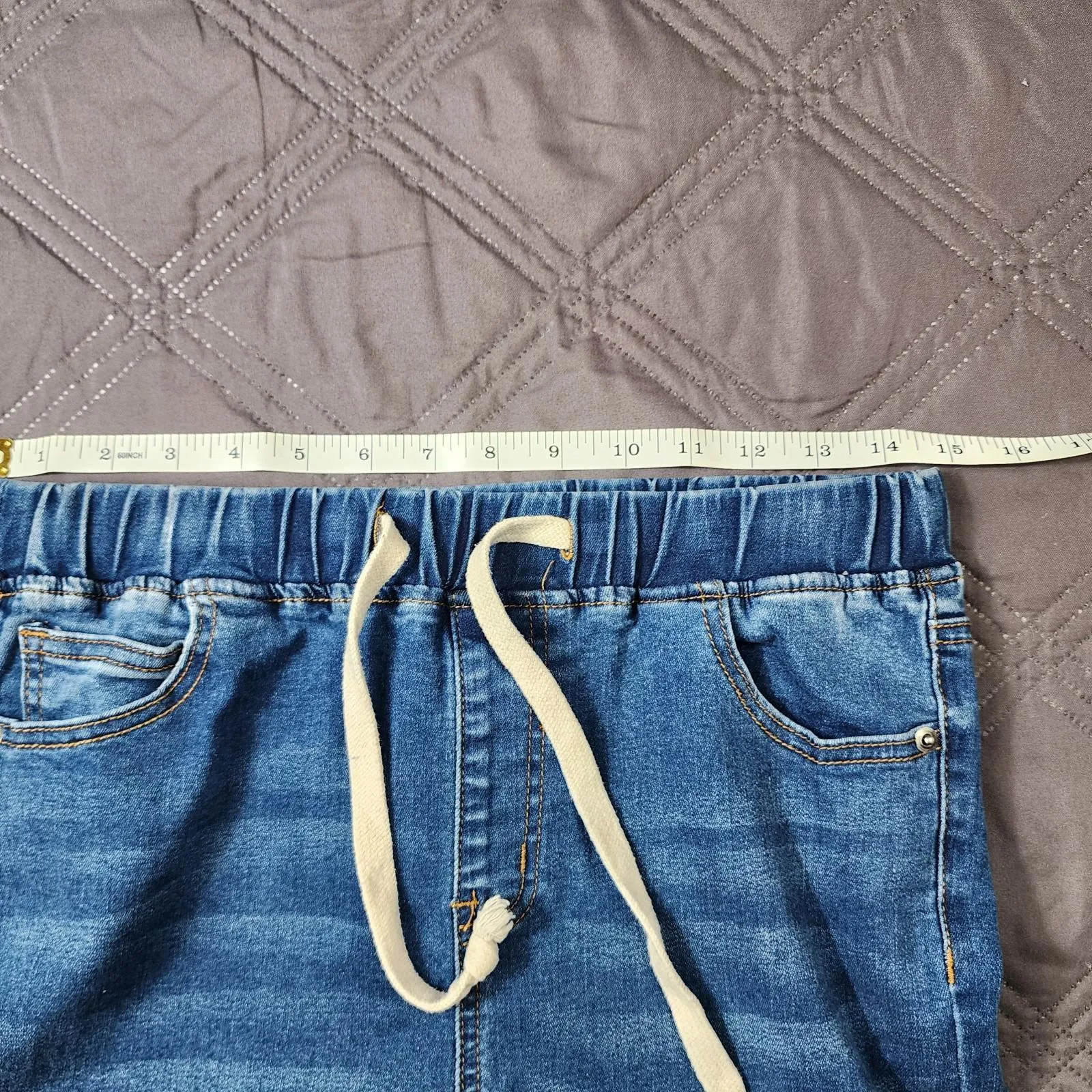 American Bazi Jeans Women's Medium Denim Blue Skinny Distressed Streetwear - Image 6