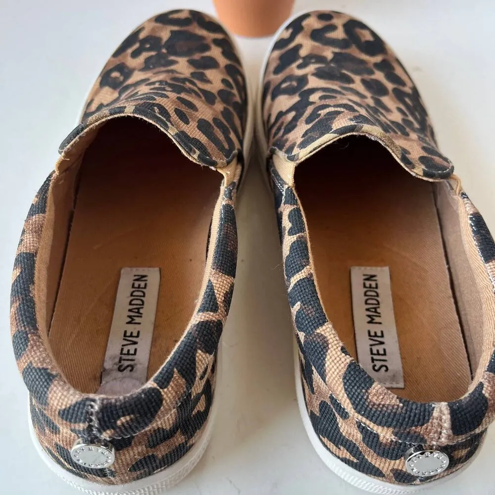 Steve Madden Gillsa LifeStyle Sneakers Womens Shoes Size 6.5M Leopard Fabric - Image 8