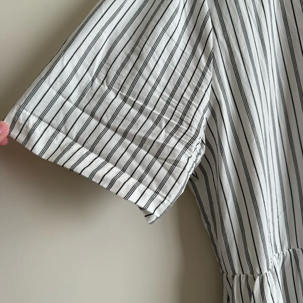 Evereve Ella White Striped Cotton Poplin Midi Shirtdress Size XL - Image 9