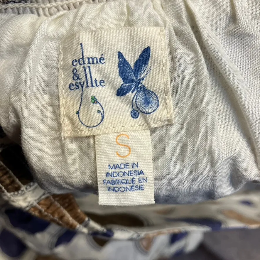 Edme‎ Esyllte Anthropologie Skirt Womens S Polka Dot Print Pleated Cotton Lined White - Image 2