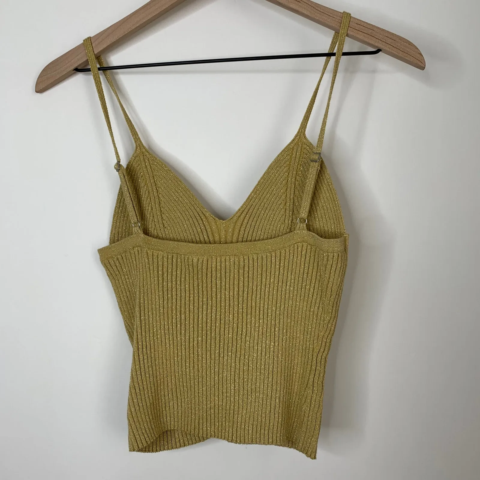 All Saints Tank and Cardigan Lexi Ribbed in Gold Womens Large Two piece - Image 11