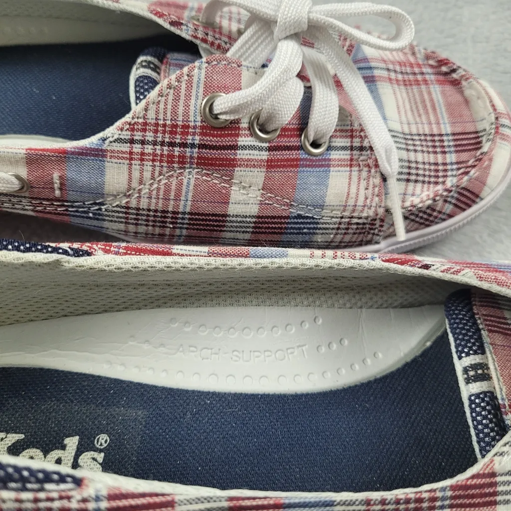 Keds Women's Plaid Boat Shoes Flats Gel-Flex Arch Support Size 10 - Image 11
