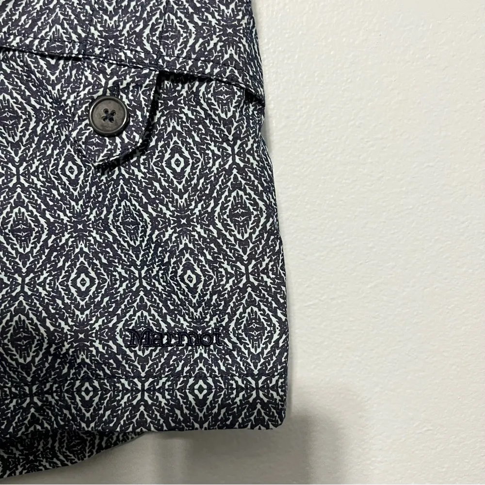 Marmot blue geometric diamond print active outdoor shorts‎ - Image 4