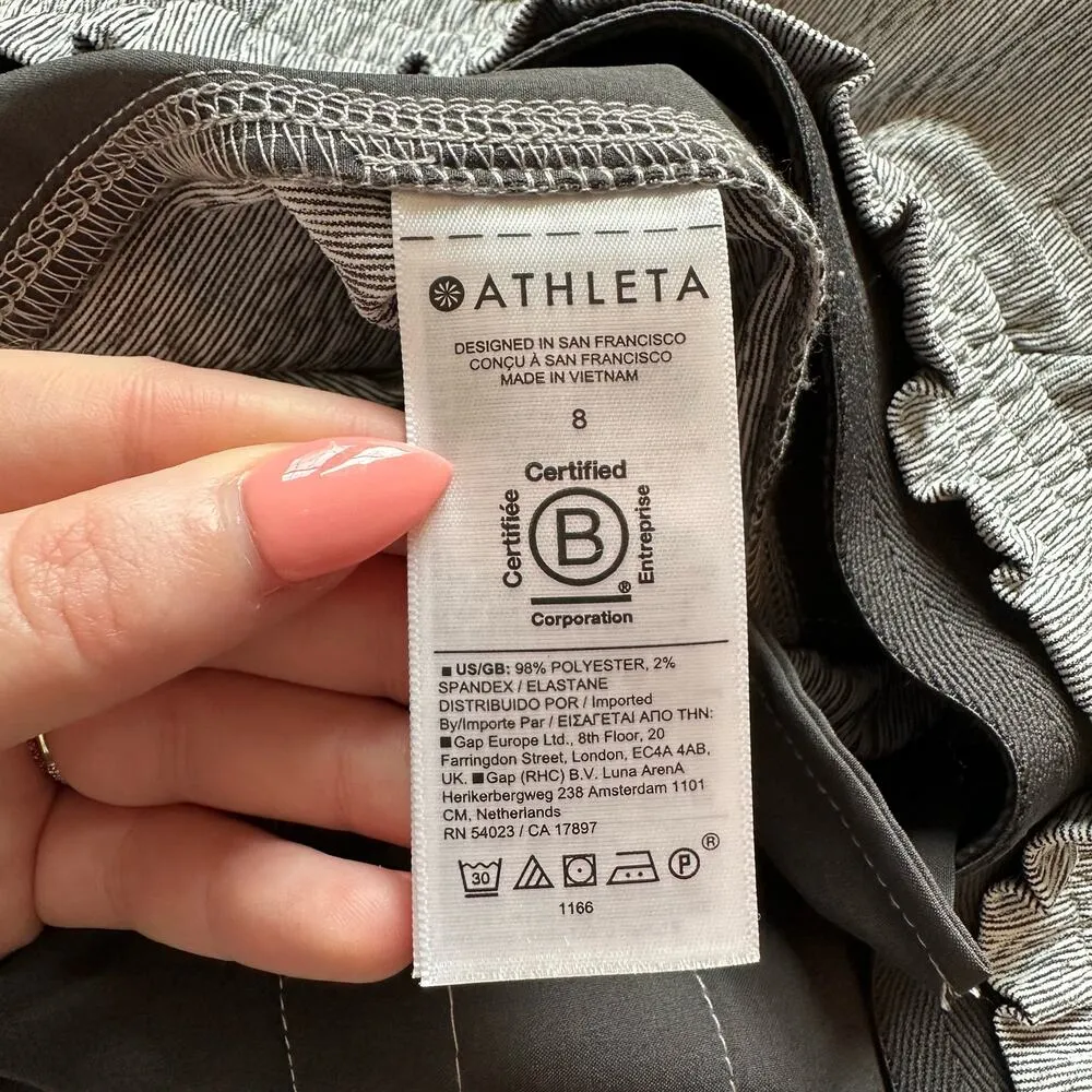 Athleta white & black stripe wide-leg pants size 8 - Image 7