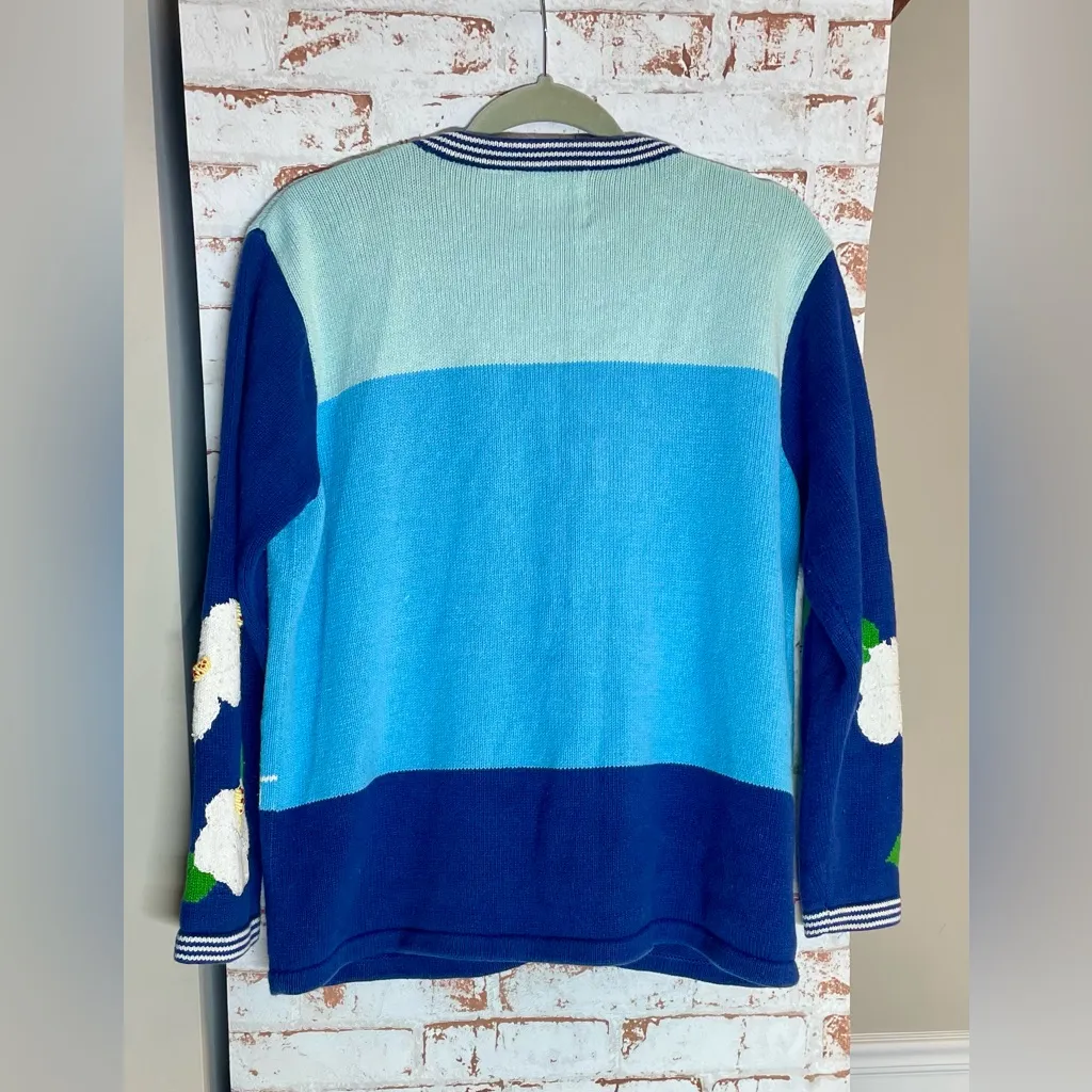 Storybook Knits Blue Nautical Cardigan - Image 2