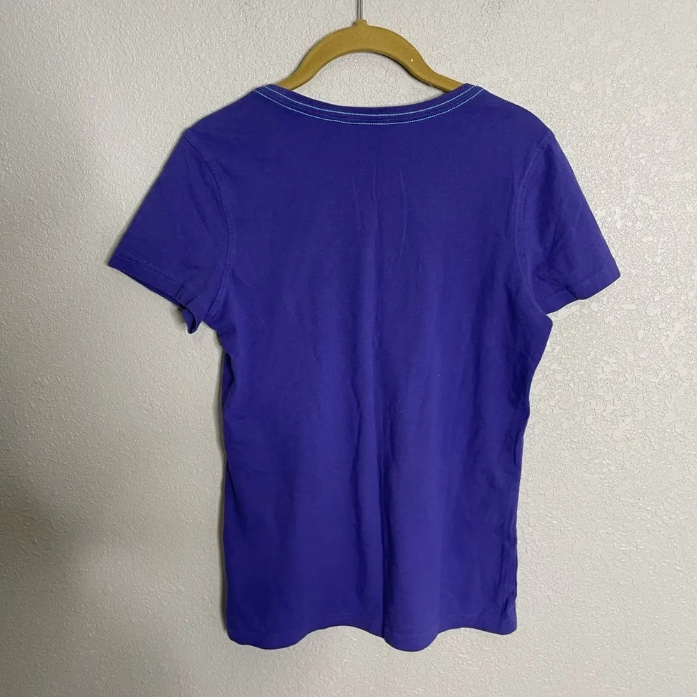 Adidas Purple Turquoise Trefoil T Shirt XS - Image 3
