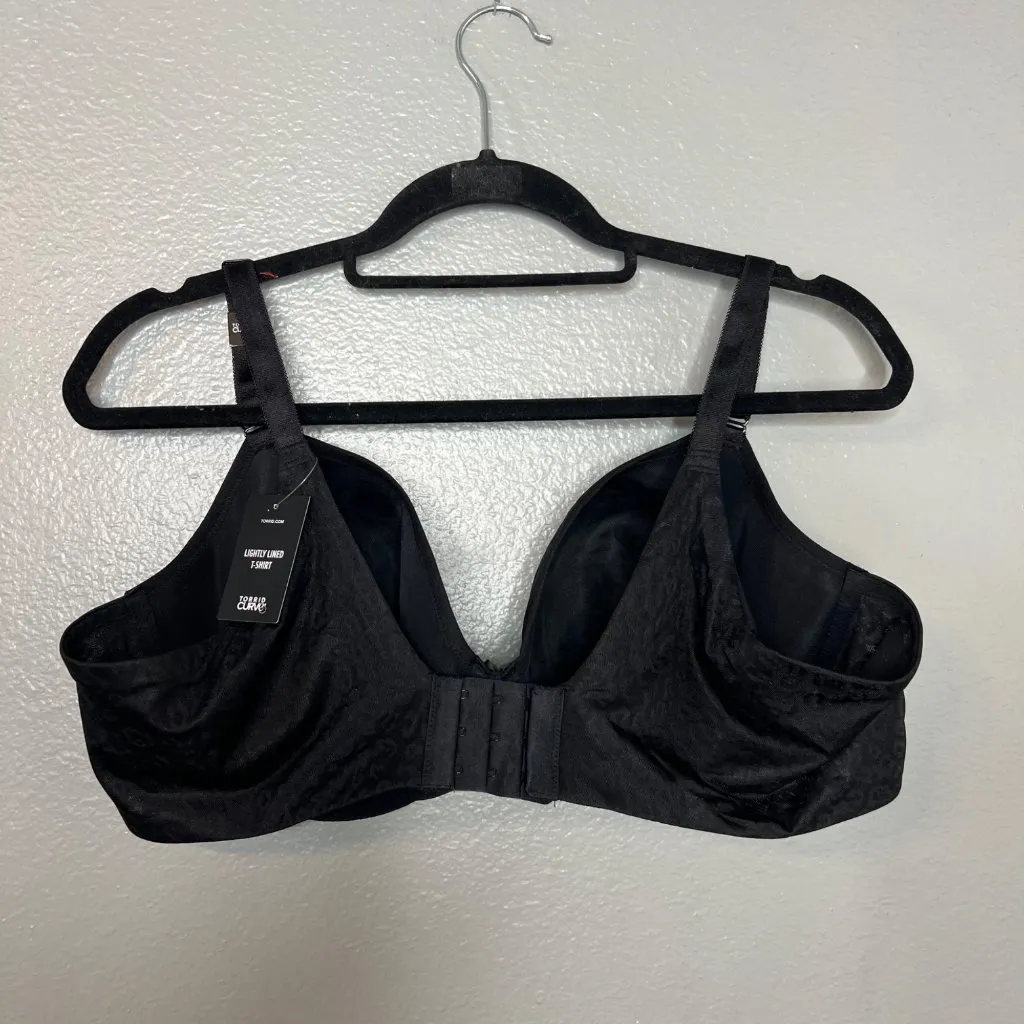 Torrid Curve Lightly Lined T-Shirt Bra Size 42C‎ Black Leopard Underwire NWT - Image 4