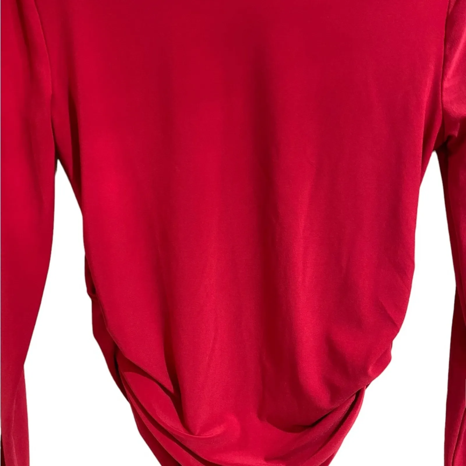 Zara Fuchsia Ruched Long Sleeve Top Sz M - Image 5