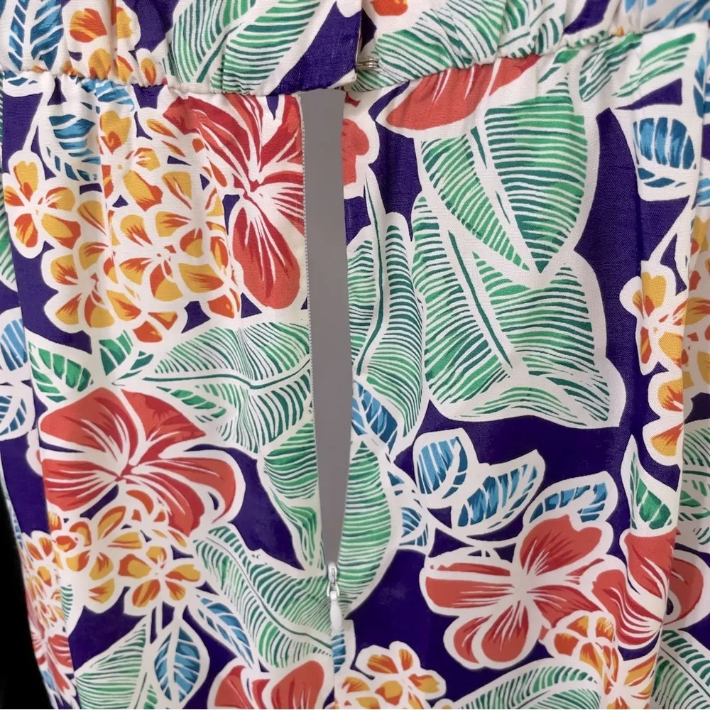 Talbots floral midi dress, button up and zipper back. Side tie wrap bottom sz 10 - Image 8