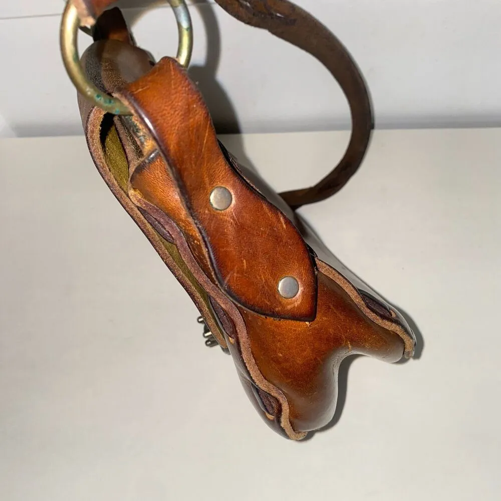 Genuine Etched Boho Saddle Braided Leather Shoulder Handcrafted 3 Cross Handbag - Image 11