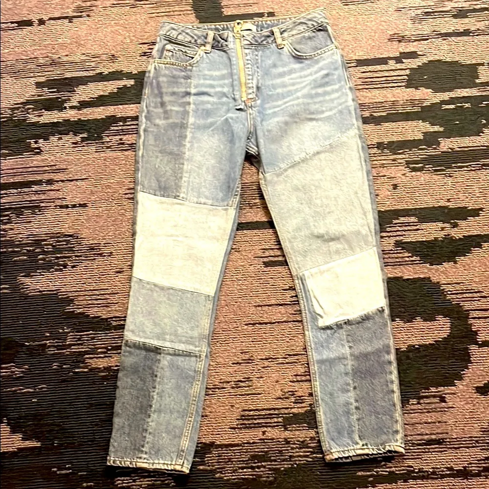 Sandro  Paris Patchwork Blue Jeans - Image 2