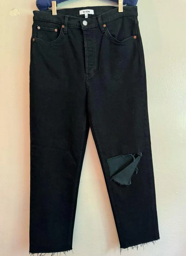 RE/DONE Levi’s Black 70's Stove Pipe Jeans size 30 - Image 11