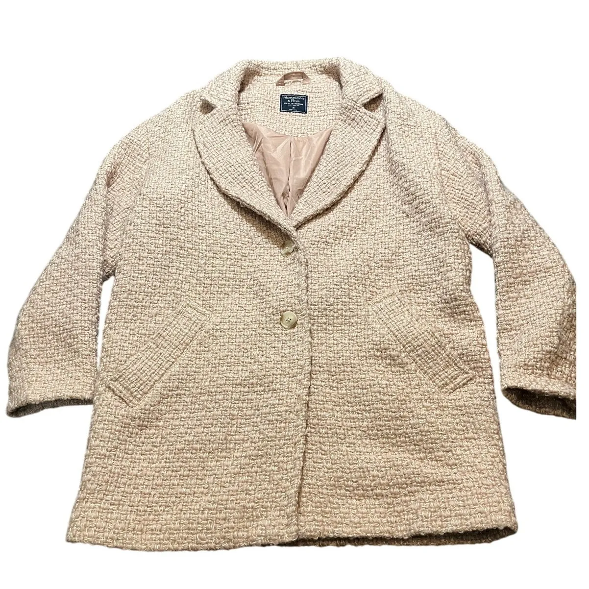 Abercrombie & Fitch A&F Pink Wool Coat Oversized Womens Size Medium‎ - Image 2