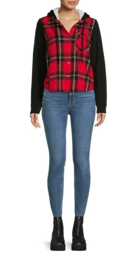 Junior’s Red & Black Plaid Flannel - Image 4