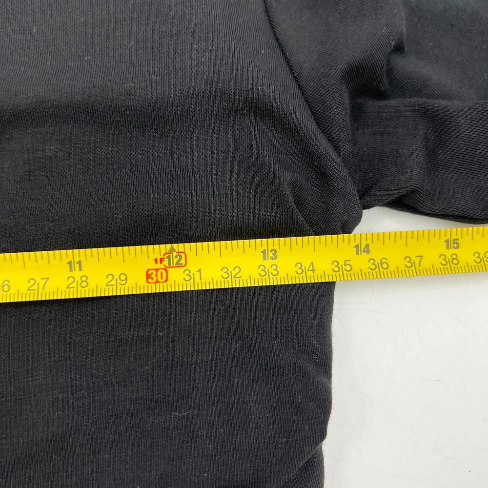 ATM Ruched Pima Cotton Tee Dress Black Stretch Jersey Bodycon Size M - Image 5