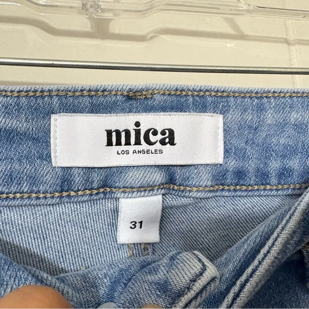 Mica Los Angeles Super High Rise Straight Leg Jeans Size 31 Loose Fit Blue - Image 8