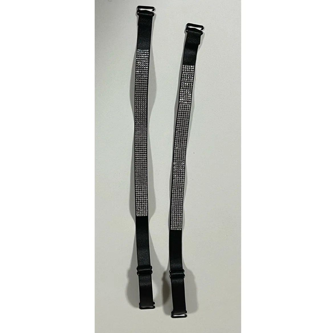 Black Diamond Bra Straps Hosiery Lingerie Fashion Accessory Matching Pair Set of 2 💎 Size none - Image 3