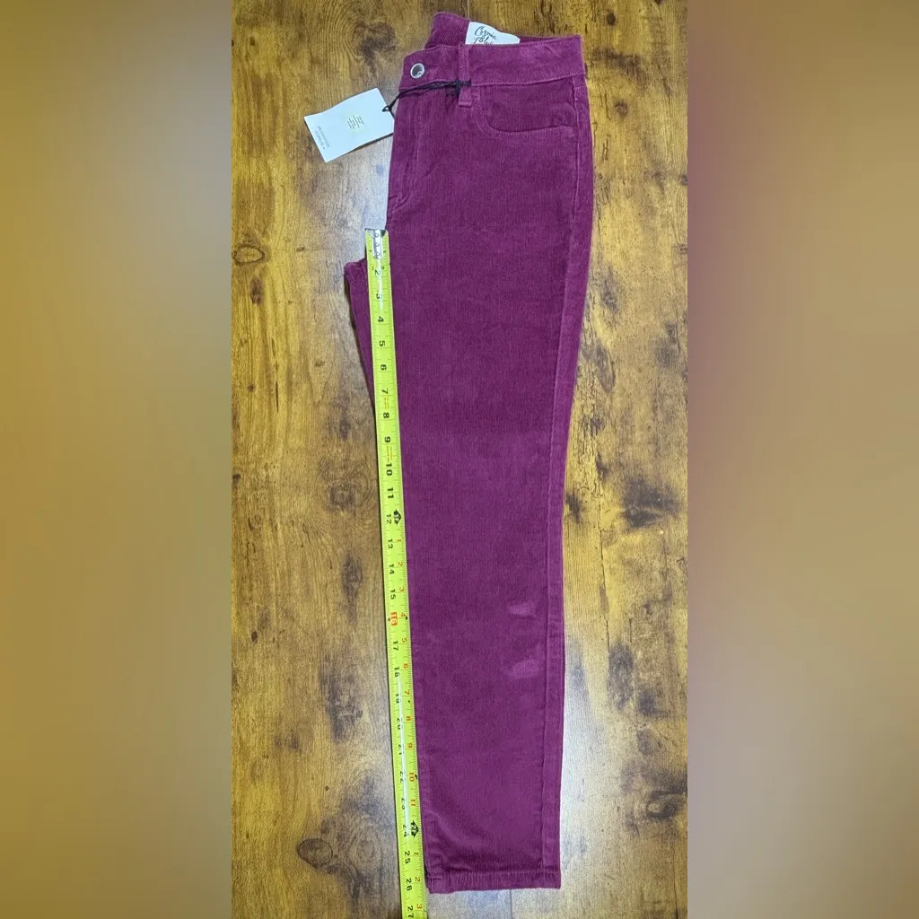 NWT Cosmic Blue Love Stitch Fix Women's Skinny Corduroy Pants Burgundy Plum 28P Purple Size undefined - Image 8