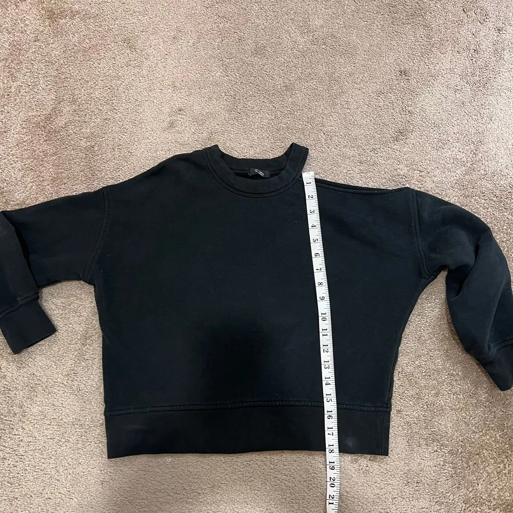 Rails Classic Black Cropped Sweatshirt Casual Loungewear Crew Neck Cotton Blend - Image 2