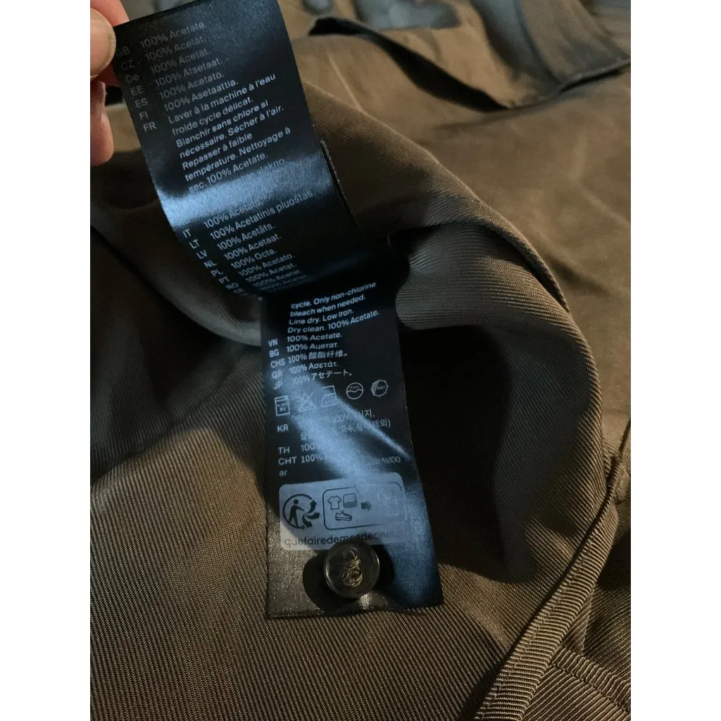 NWOT COS women olive Green long sleeve button down Shirt SZ14 bust50 - Image 4