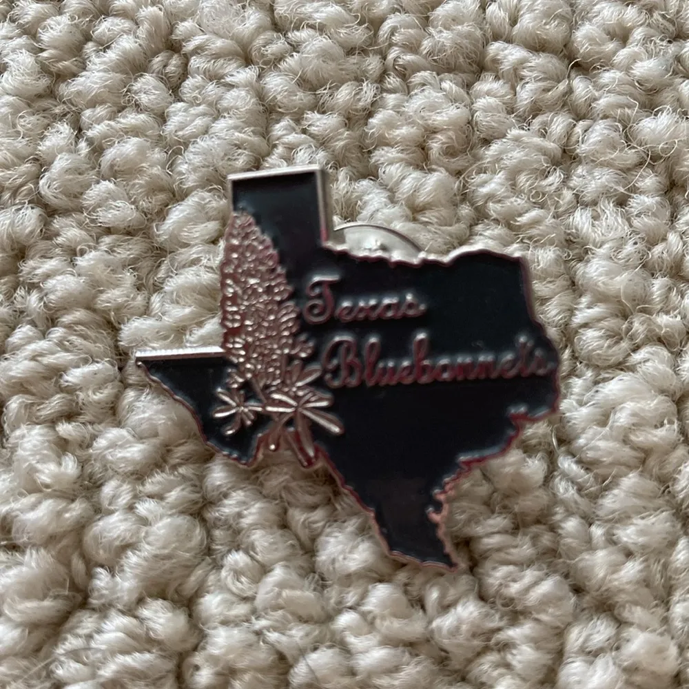 NEW Texas Bluebonnets Small Pin State Flower Silver Black 1.25” Brooch NWOT - Image 3