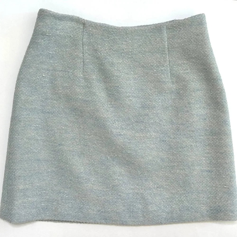 D&G Dolce Gabbana Ittierre Spa Mini Skirt Textured Viscose in Blue US Size 4 - Image 3