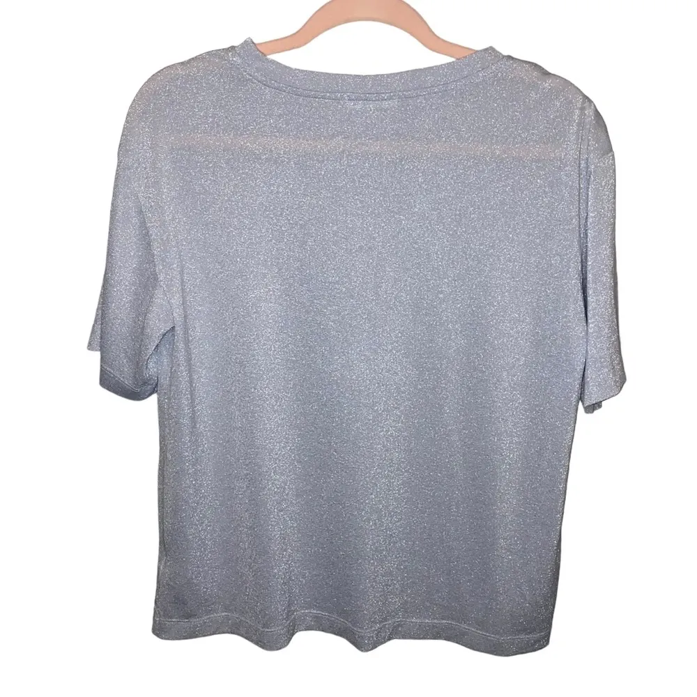 Mod Ref Silver Shimmery Short Sleeve Blouse - Image 2