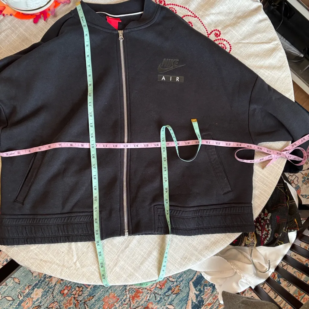 Nike NSW Rally Jacket Varsity Air Cropped Black Sz XL Athleisure Athlete Gym - Image 12