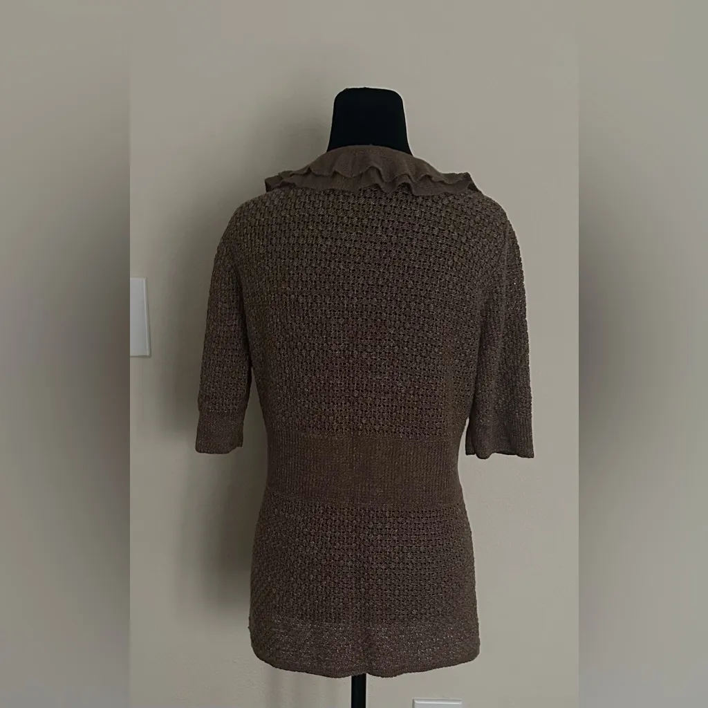Classiques Entier  Brown Ruffle Cardigan - Image 2