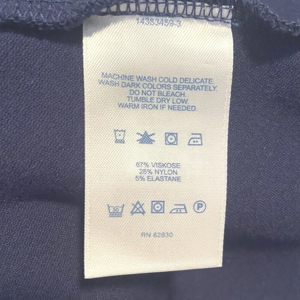 Lands End‎ Color Block Sleeveless Dress White Blue Navy Casual Summer Sun Dress - Image 7