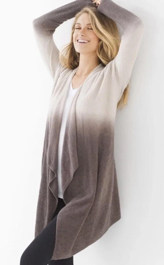 Barefoot Dreams Bamboo Chic Lite Calypso Cardigan Stone & Cocoa Size S/M - Image 1